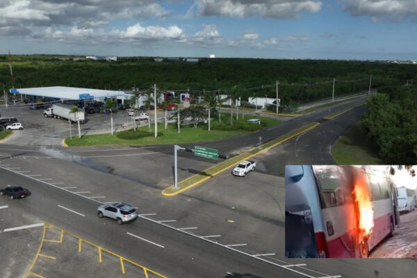 Video: se incendia bus en avenida de Punta Cana 