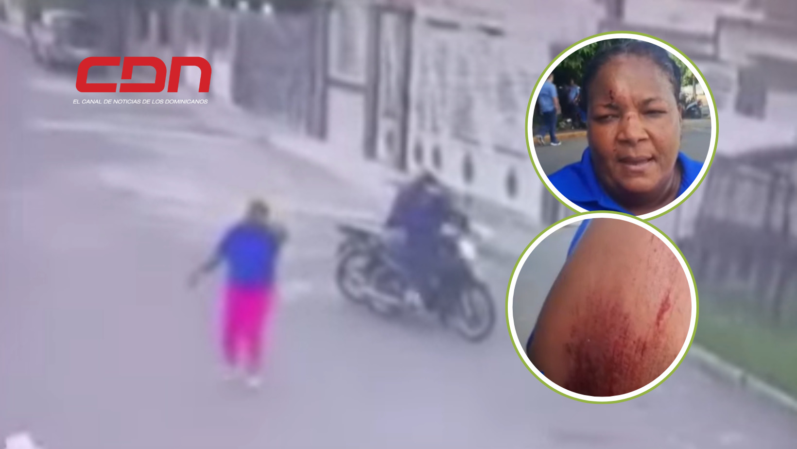 La hicieron caer de la motocicleta para robarla. Foto: CDN Digital