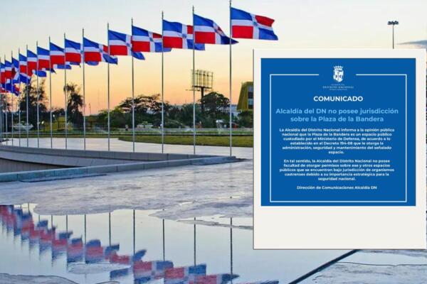 Alcaldía del DN aclara que no tiene control sobre la Plaza de la Bandera