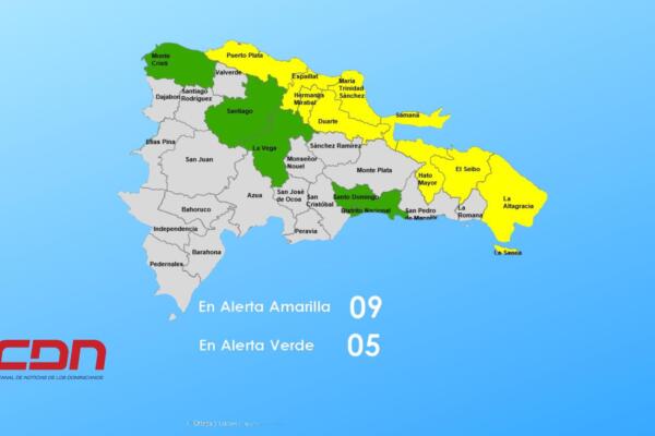 COE emite alerta para 14 provincias del país 