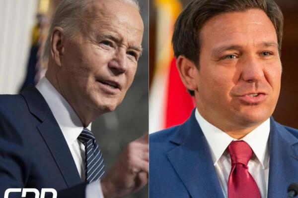 Joe Biden y el gobernador de Florida Desantis