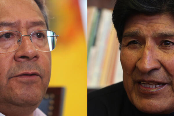 Luis Arce y el líder del oficialismo, Evo Morales. EFE