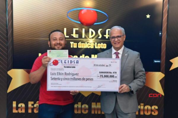 Leidsa entrega 75 millones al ganador del sorteo loto.(foto, fuente externa)
