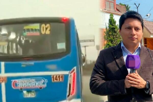 Periodista se vuelve viral tras quedar atrapado en autobús durante transmisión en vivo