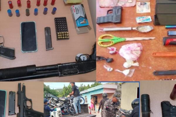 PN confisca armas y detiene a cinco sospechosos en operativos.(foto, fuente externa)