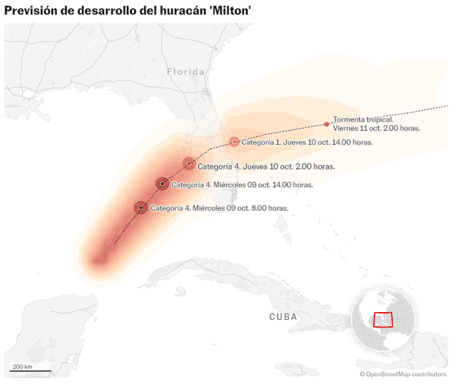 El Centro Nacional de Huracanes emitió un aviso urgente sobre el huracán Milton, instando a los residentes de Florida a buscar refugio de inmediato
