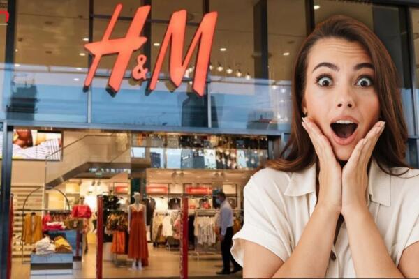 Fachada de la tienda H&M y una mujer emocionada. Foto: CDN Digital 