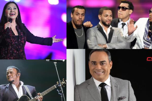 Ana Gabriel, Aventura, Gilberto Santa Rosa y Anthony Santos, quienes harán vibrar al público con sus presentaciones. (foto, fuente externa)