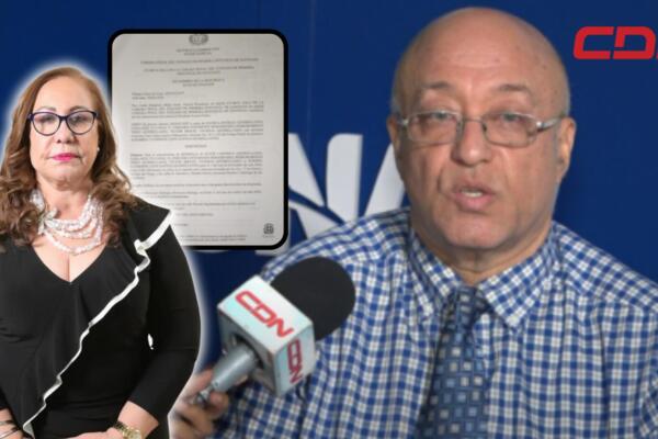 Gobernadora de Santiago, Rosa Santos y el director de prensa del canal Luna TV, Carlos Benoit.