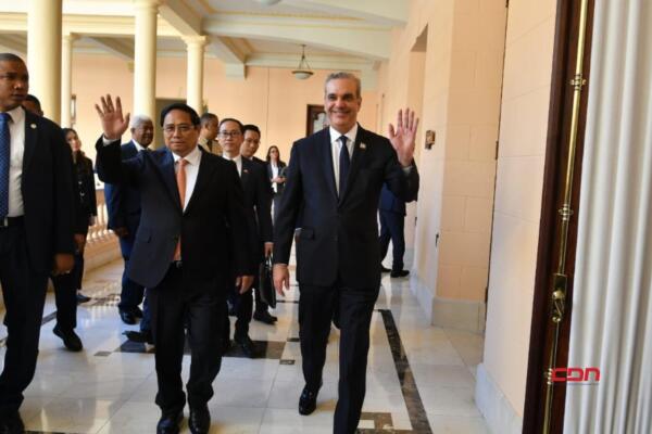 Presidente Abinader recibe al primer ministro de Vietnam.(Foto, CDN)