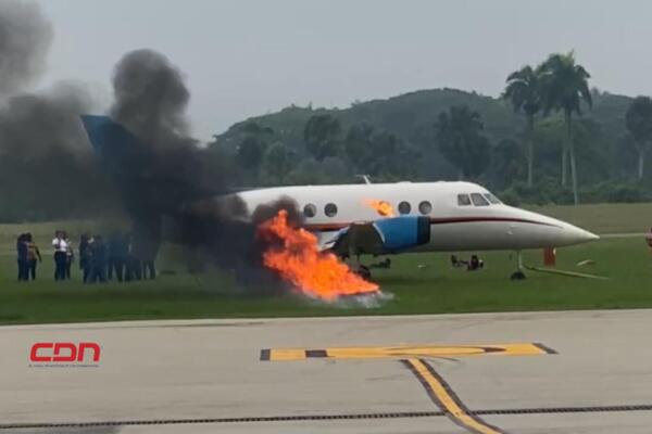 simulacro de accidente de aeronave en el Aeropuerto Internacional del Cibao.(foto, fuente externa)