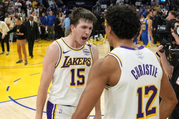 Austin Reaves fue el héroe de los Lakers frente a Golden State en el día de Navidad