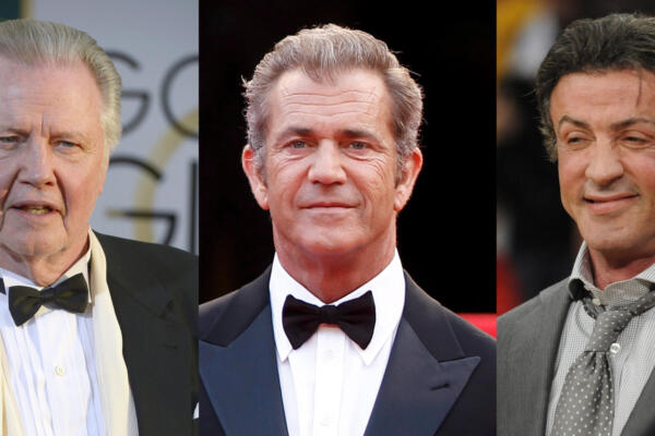 Fotografías de archivo de los actores Jon Voight, Mel Gibson y Sylvester Stallone. 
EFE/ ARCHIVO