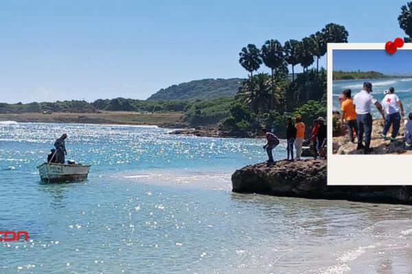 Al joven lo arrastraron las olas del mar en la playa La Saladilla, en Barahona. Foto: Fuente externa 