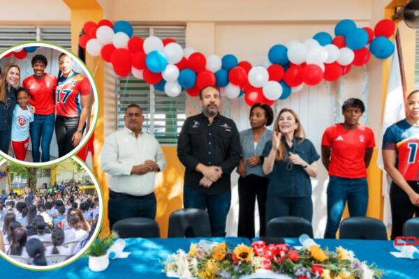 Compartió junto a Mariledy Paulino, Gina Mambrú y Alberto Rodríguez en el centro educativo Angélica Massé Fe y Alegría. Foto: Fuente externa 