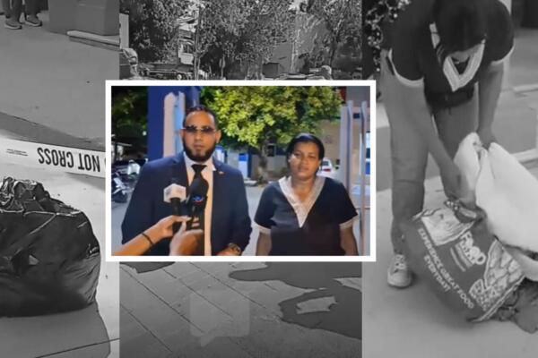 Mildre Correa, madre que en medio de despescarían por justicia, lanzó restos de su hija en el tribunal de Higüey.