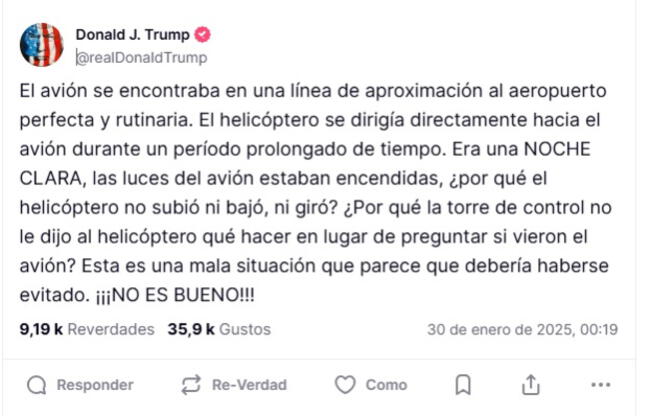 Trump estalla tras choque con American Airlines