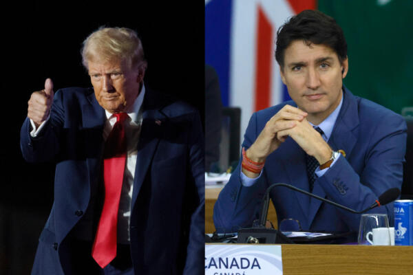 Fotografías de archivo del presidente electo de Estados Unidos, Donald Trump, y el primer ministro canadiense, Justin Trudeau. 
EFE/ Will Oliver