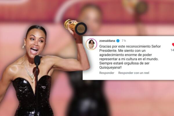 Zoe Saldaña expresa su gratitud al presidente Abinader por reconocimiento