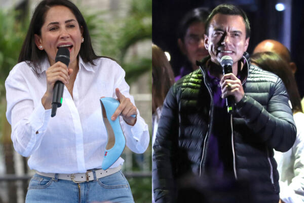 Daniel Noboa, y la candidata del correísmo Luisa González, se enfrentan nuevamente este domingo en un debate de segunda vuelta de Ecuador / foto: EFE