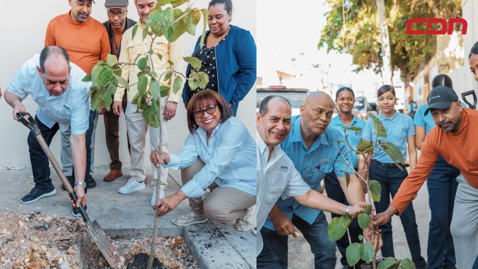 Alcaldía del DN y regidores plantan árboles junto a estudiantes en ensanche Luperón