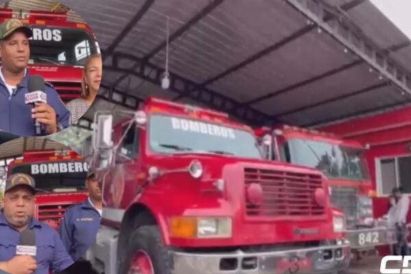 Alcaldía de Maimón entrega camión cisterna a cuerpo de bomberos