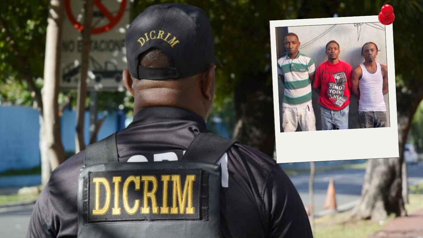 La Dicrim en Santo Domingo Oeste arrestó a tres presuntos delincuentes que resultaban buscados por el asalto a un comerciante.