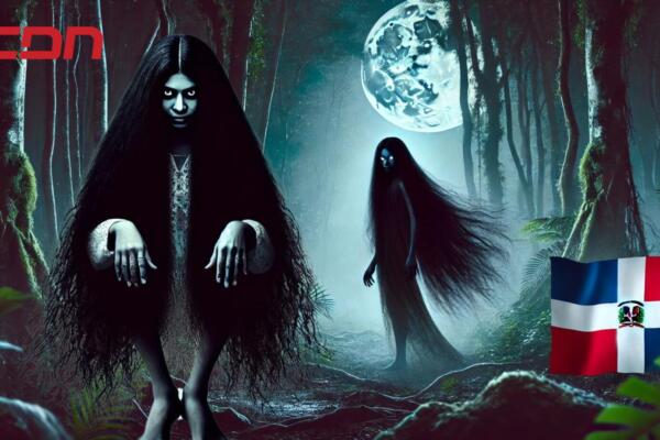 La Ciguapa es un personaje mítico caracterizado por su larga cabellera oscura y pies al revés.