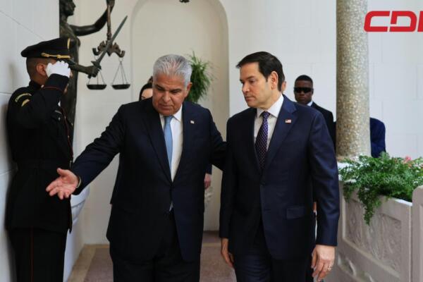 Marco Rubio, secretario de Estado de los Estados Unidos, a su llegada al Palacio de Las Garzas.