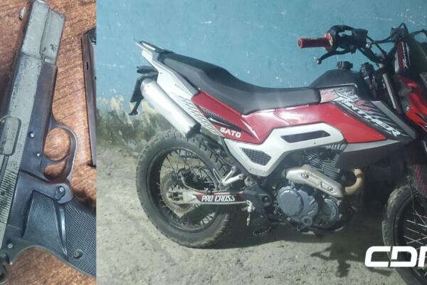 Policía Nacional captura en Santiago uno de los implicados en asalto a señora; le ocupa pistola y motocicleta utilizada en el hecho