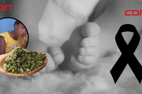 Mireya Pujols Almánzar, madre del bebé fallecido y María Eridania Roque, vecina que lo cuidaba. 