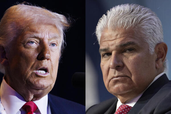 Combo de fotografías de archivo del presidente de Panamá, José Raúl Mulino, y de su homólogo de Estados Unidos, Donald Trump. EFE/Archivo