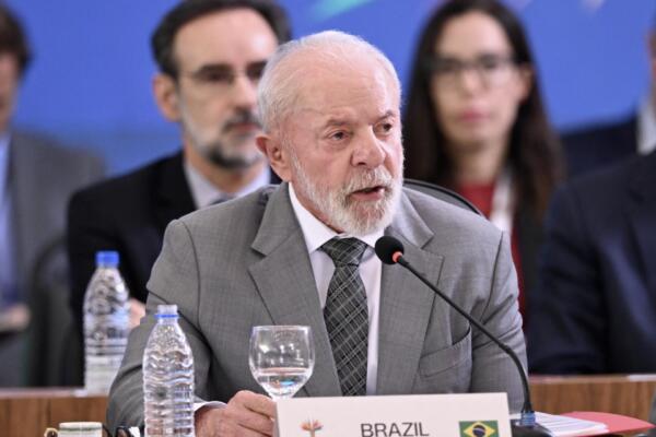 El presidente de Brasil, Luiz Inácio Lula da Silva, habla durante la primera reunión de sherpas de los Brics en Brasilia el 26 de febrero de 2025. EVARISTO SA / AFP
