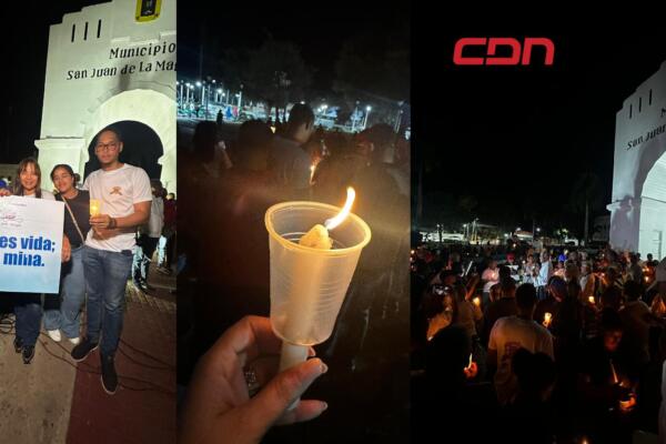 Realizan encendido de velas en San Juan en rechazo de explotación minera. 