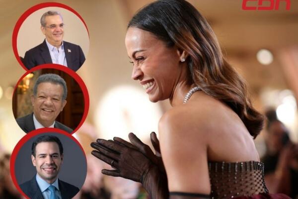 Abinader, Leonel y ministro de Cultura felicitan a Zoe Saldaña por su histórico triunfo en los Óscar