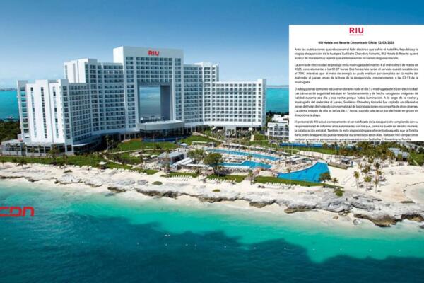 Hotel RIU aclara que fallo eléctrico no está relacionado con desaparición de Sudiksha Konanki. (Foto, fuente externa)