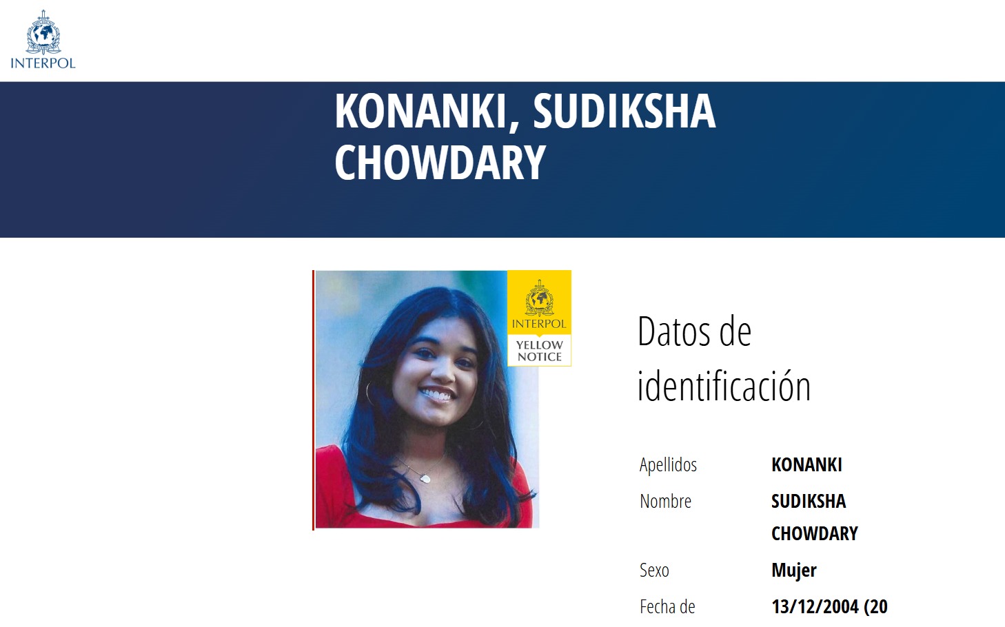 Interpol emite alerta amarilla por desaparición de joven india en Punta Cana