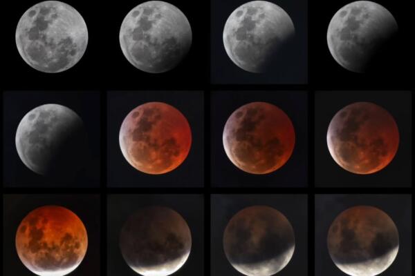 Imagen del eclipse lunar madrugada 14 de marzo de 2025. FUENTE: Astrodom