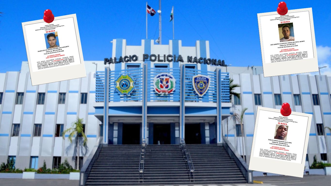 La Policía Nacional emitió este sábado una alerta de búsqueda y captura contra tres reconocidos por presunto doble homicidio en SDO.