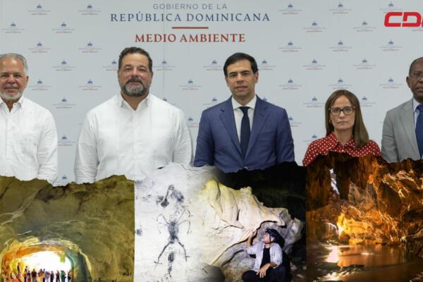Ministro de Medio Ambiente, Paíno Henríquez, el ministro de Cultura, Roberto Ángel Salcedo y otras autoridades. 