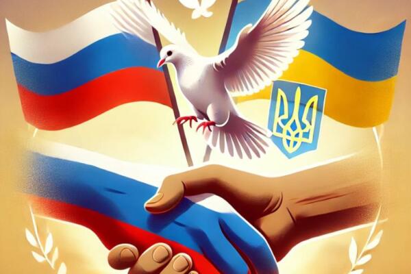 Bandera de Rusia y Ucrania.