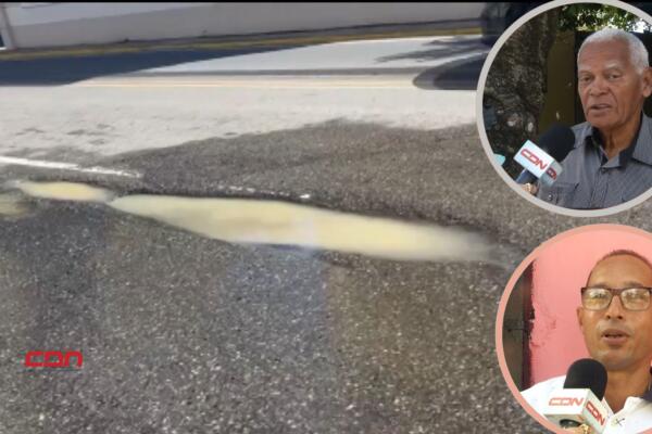 Residentes de Arroyo Hondo Viejo denuncian bacheo innecesario y fuga de agua sin resolver. (foto, fuente externa)