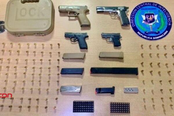Policía y Ministerio Público incautan cuatro armas ilegales. (Foto, fuente externa)