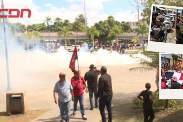 Tensión en el Parque Independencia tras manifestaciones por Migración ilegal de haitianos. 