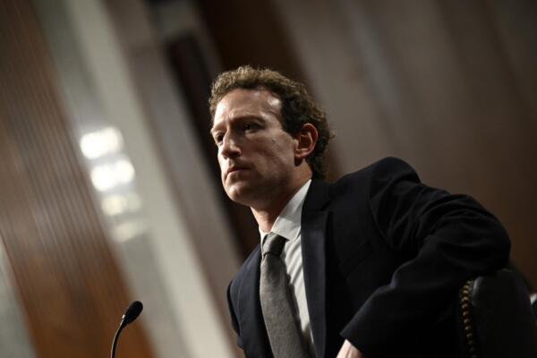 Mark Zuckerberg, director ejecutivo de Meta, testifica durante la audiencia del Comité Judicial del Senado de EEUU. AFP