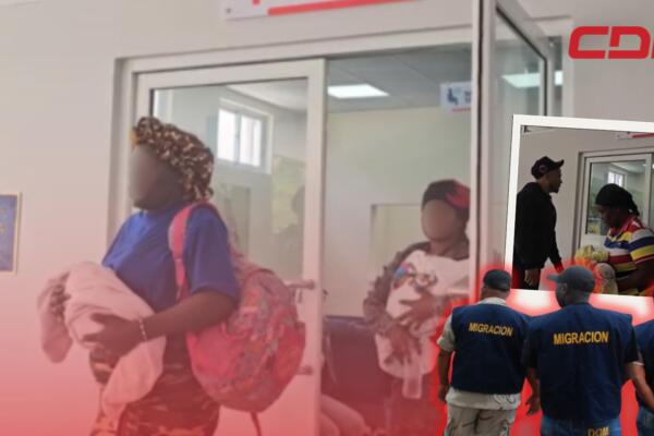 Mujeres detenidas por Inspectores de la Dirección General de Migración en hospital de Jarabacoa. 