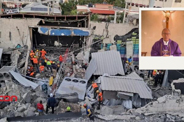 Realizan Eucaristía por víctimas del colapso en Jet Set. (foto, fuente externa)