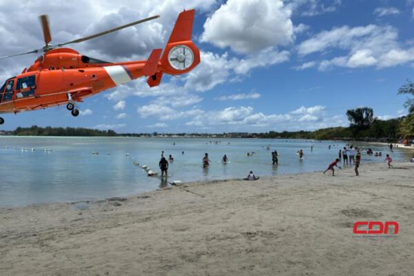 COE y CDN supervisan playas de Barahona desde el aire. (foto, fuente externa)