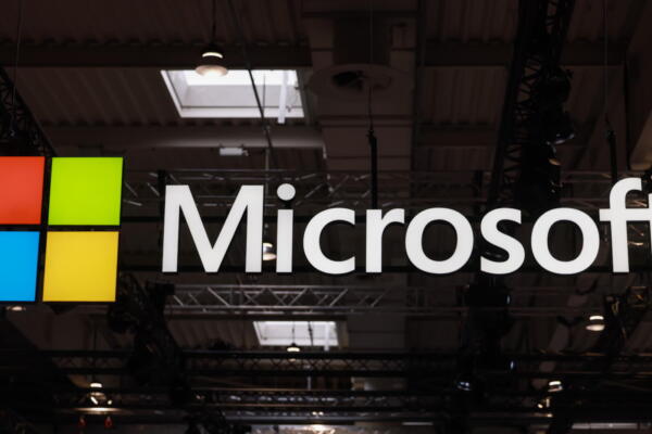 Fotografía de archivo del logo de Microsoft. 