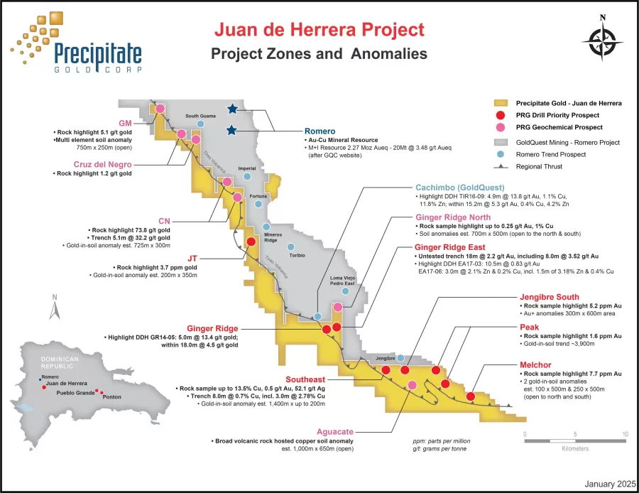 Mapa del Proyecto Juan de Herrera con Zonas Prioritarias y Anomalías